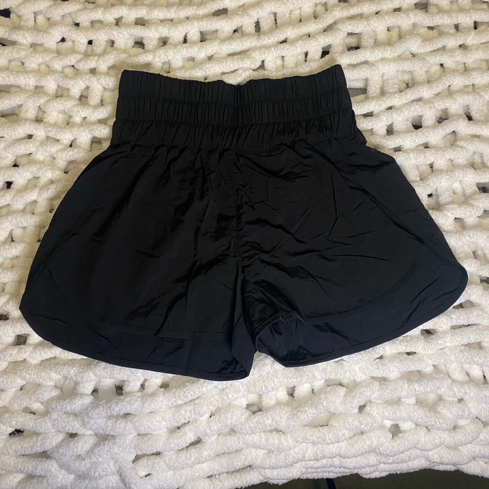 Black scrunched shorts